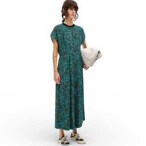 New Bimba y Lola Floral Leopard Jumpsuit - Blue/Green - Size Small - MSRP $350